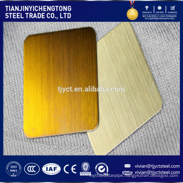Brushed finish Gold champagne color stainless steel sheet